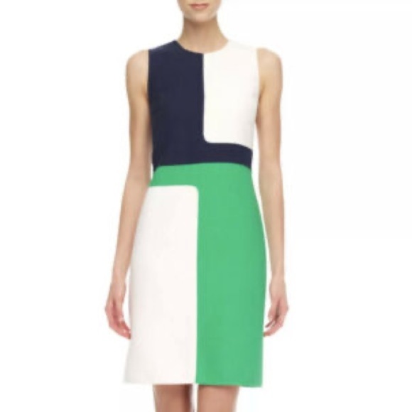 MICHAEL KORS COLLECTION Made In Italy Retro Color Block Sheath Dress Size 4 - Picture 1 of 8